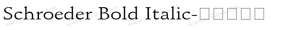 Schroeder Bold Italic字体转换